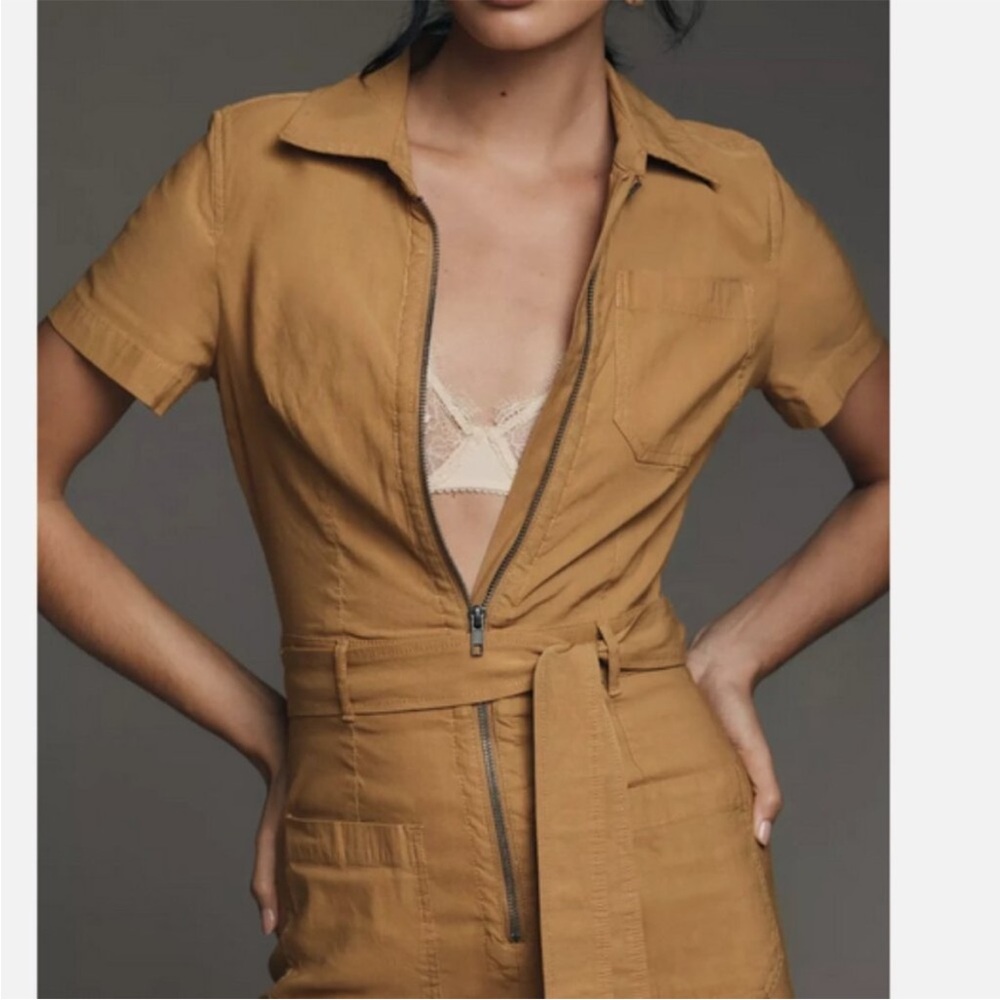 Anthropologie Maeve The Colette Weekend Jumpsuit Honey New With Tags size 2 - Picture 3 of 3
